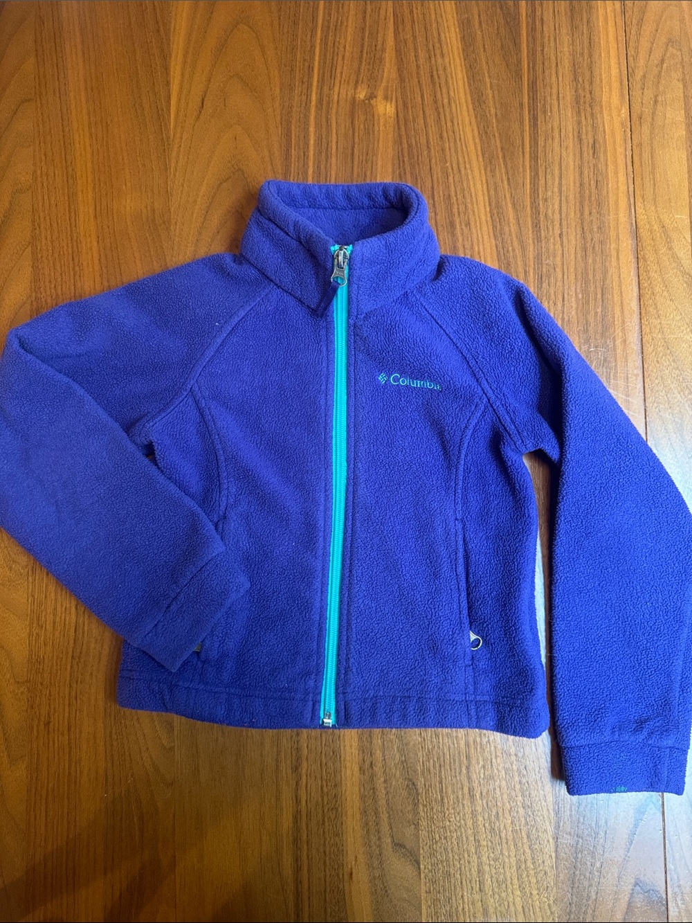 Columbia Kids Purple Fleece Jacket with Teal Zip